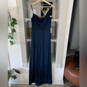 Azazie Naomi Cowl Neck Satin Bridesmaid Dress